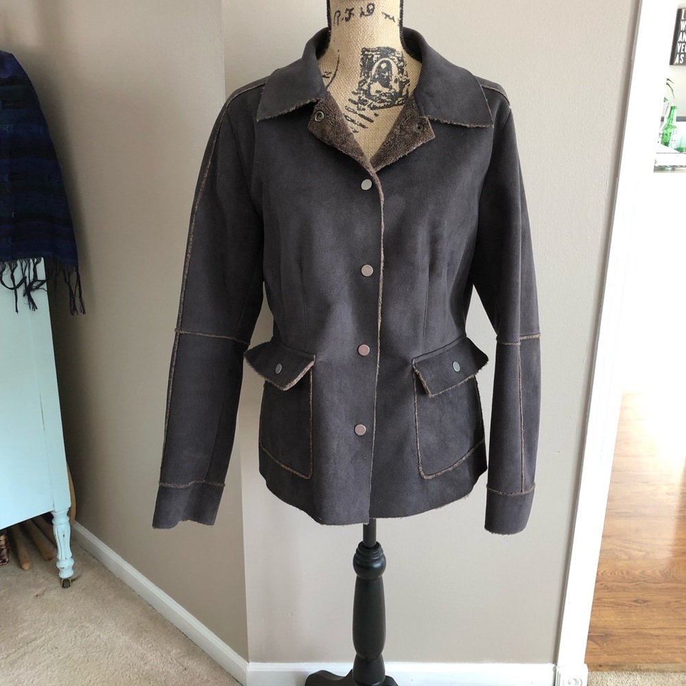 Dark Brown CAbi Faux Suede Jacket